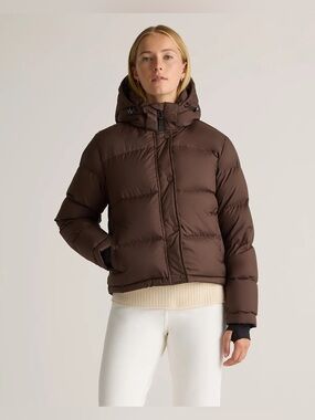 NWT Quince Responsible Down Cropped Puffer Jacket - Hot Fudge